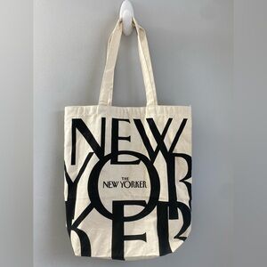 The New Yorker Classic Canvas Tote Bag / Reusable Shopping Bag / Iconic 14”X15”
